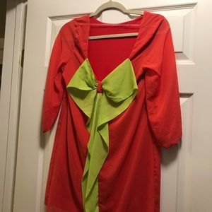 Tops - Orange shirt with green bow Tops - Orange shirt with green bow